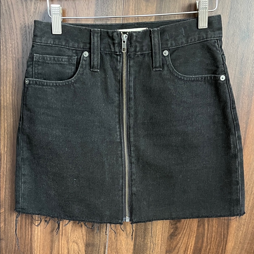 Madewell Black Denim Mini Skirt